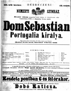 A Reszler féle színkor színlapja, 1862