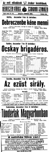 Műsorplakát 1920-ból